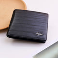 Irregular Texture Men's Short Wallet-Black