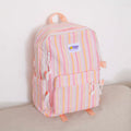 Striped Lightweight Backpack-Pink