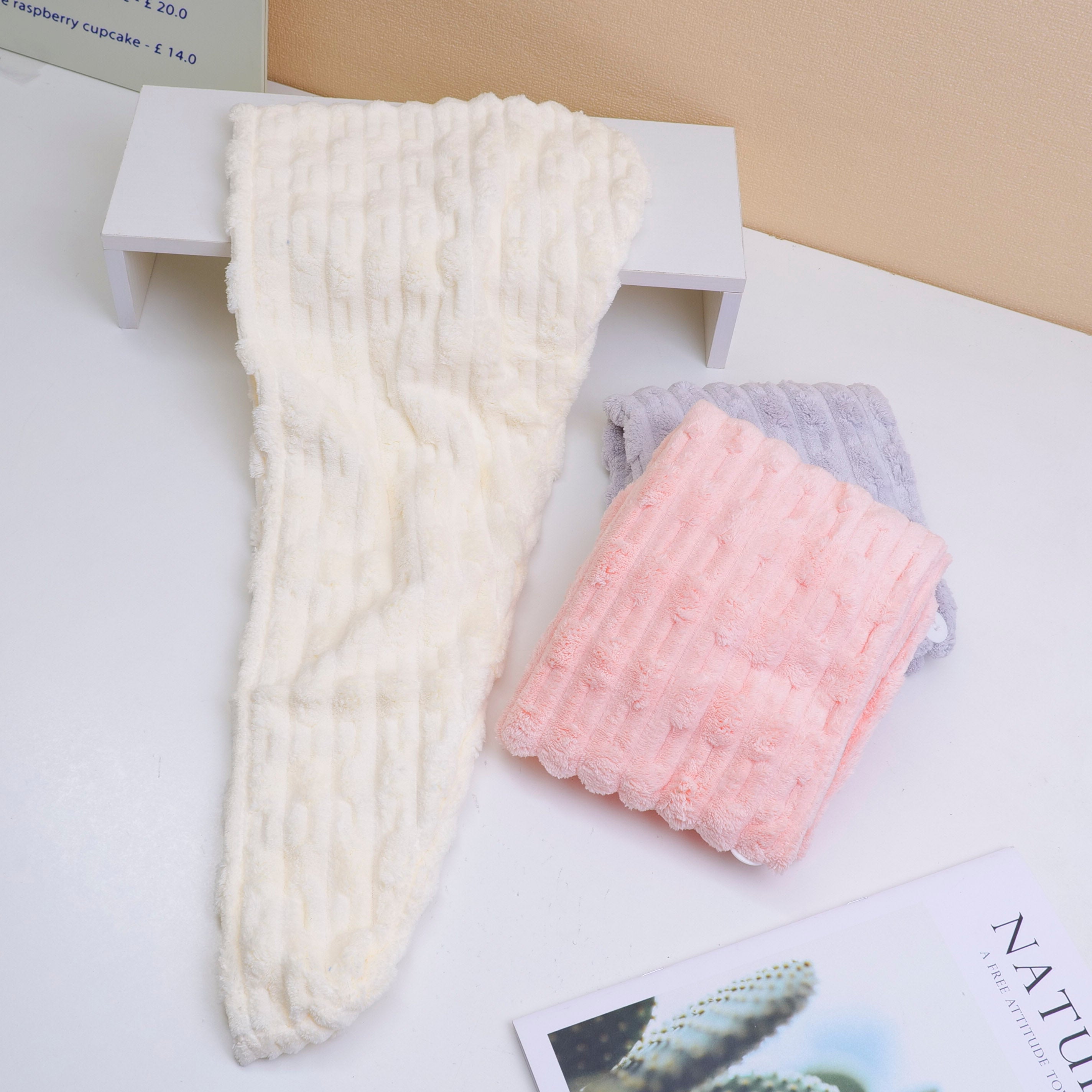 Coral Velvet Bamboo Dry Hair Cap