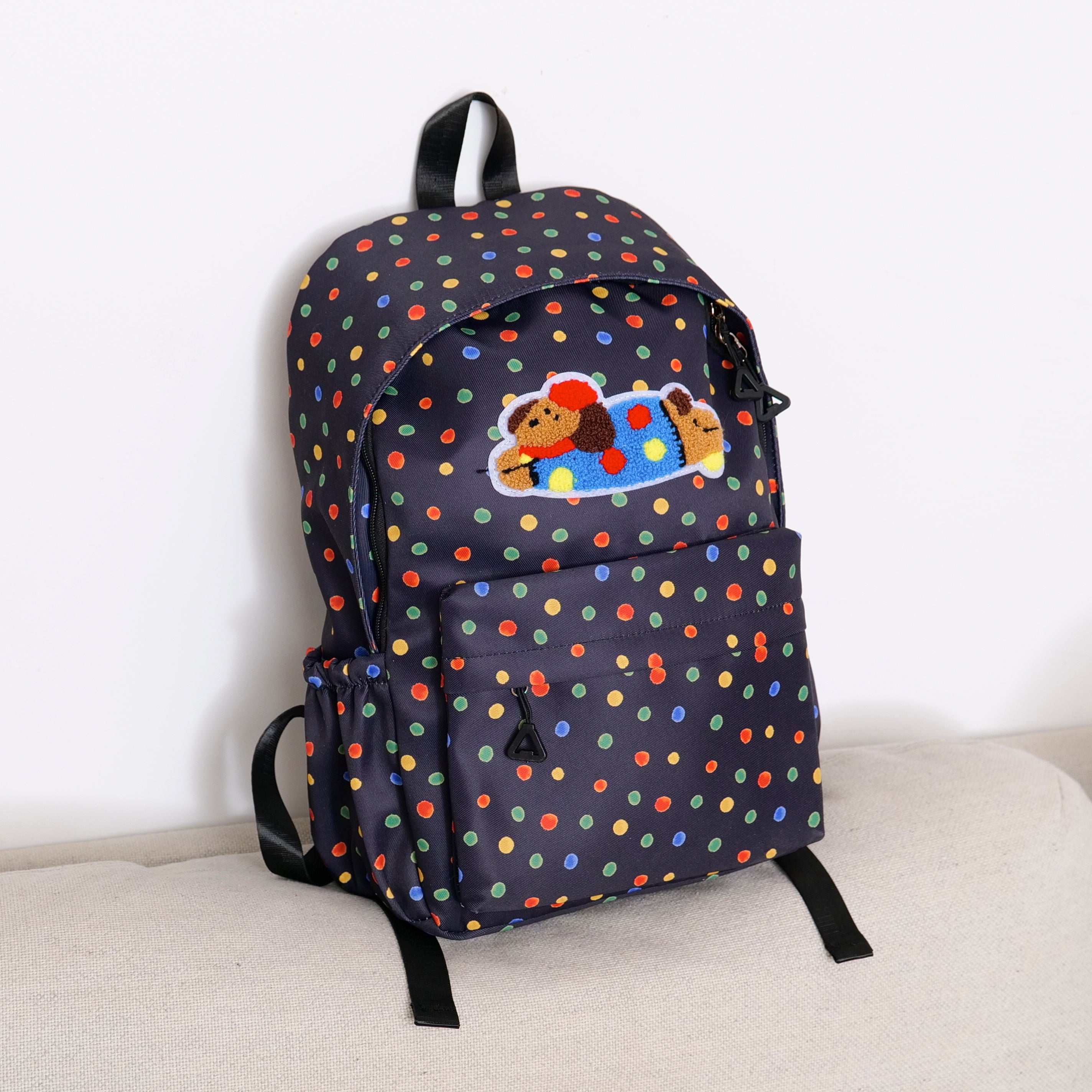Cute Plop Dog Backpack - Black