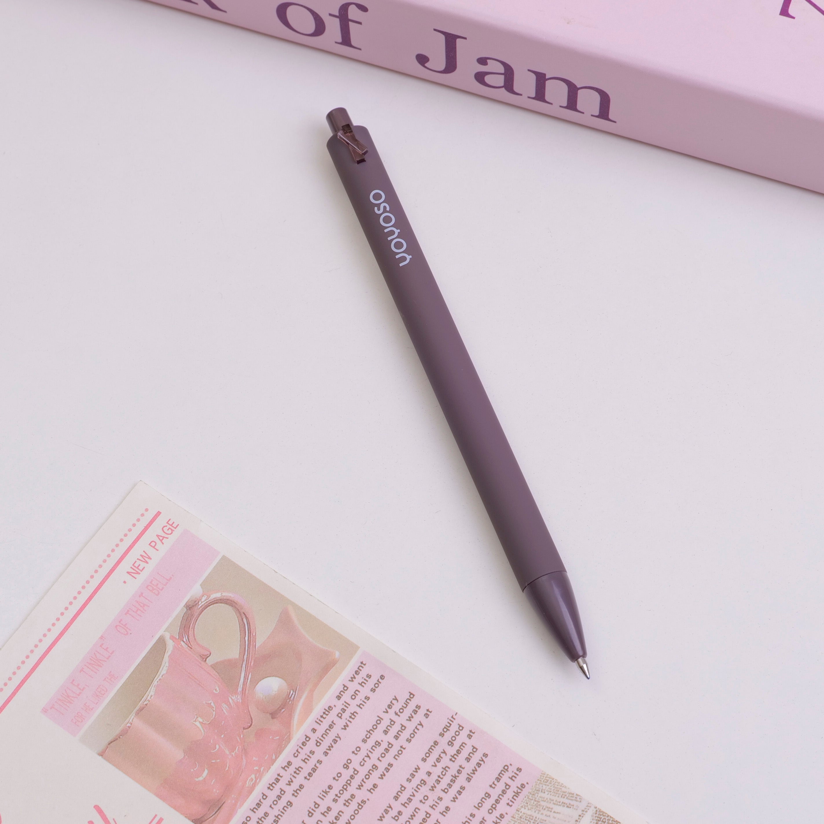 Grey frosting minimalist neutral pen - blue core 0.5mm