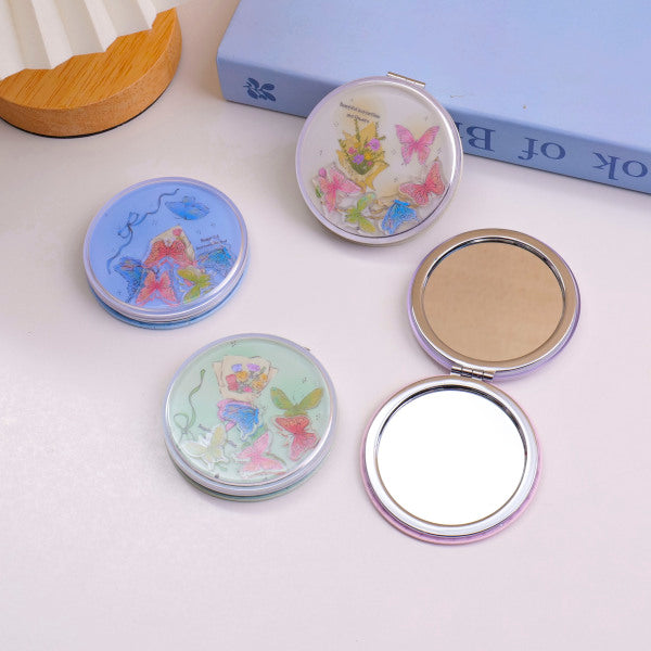 Butterfly Wobble Round Fashion Mirror