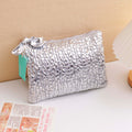 Silver Square-shaped Makeup Bag