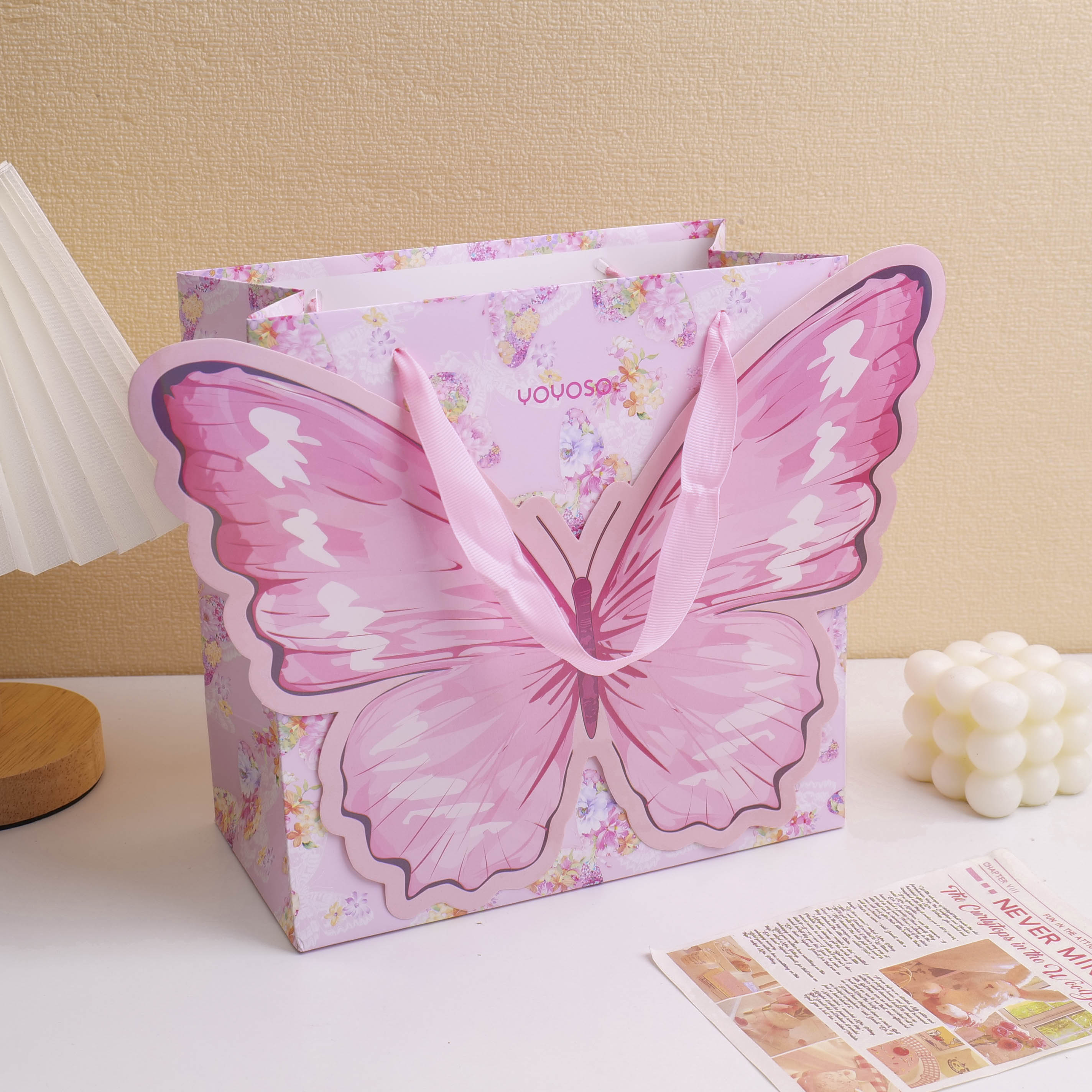 Glorious Pink Butterfly-shaped Gift Bag