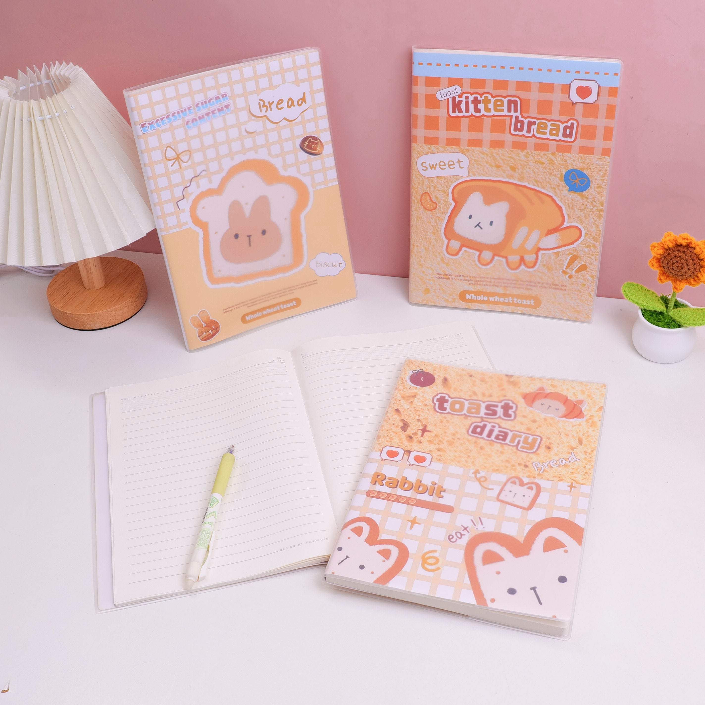 Cute Pet Polka Dot Series - B5 Glue-bound Notebook - Ruled Inner Pages, 96 pcs