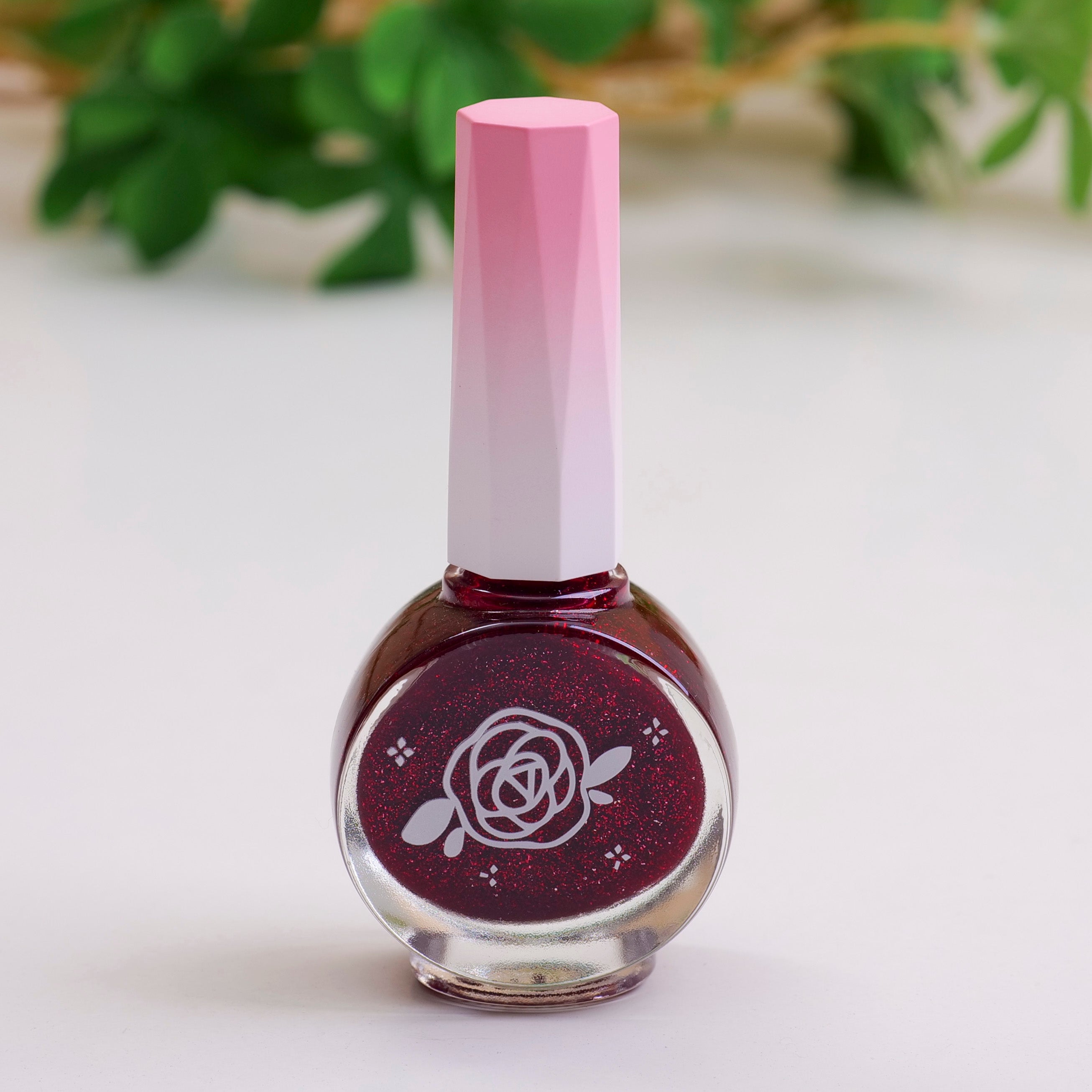 Honey Quick-drying and Fragrant Nail Polish - Gold-flecked Burgundy