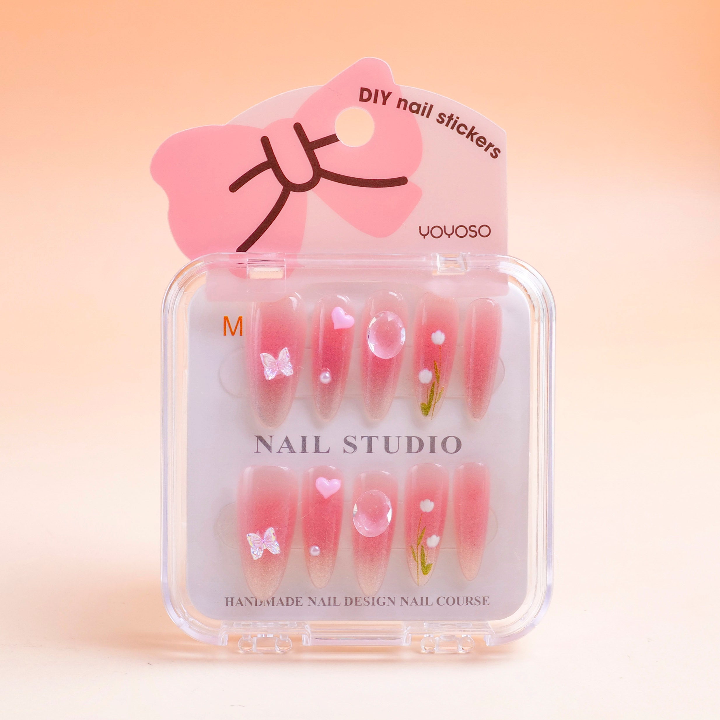 Sweetheart Girl Press-on Nails - Natural Elegance, 10 pieces