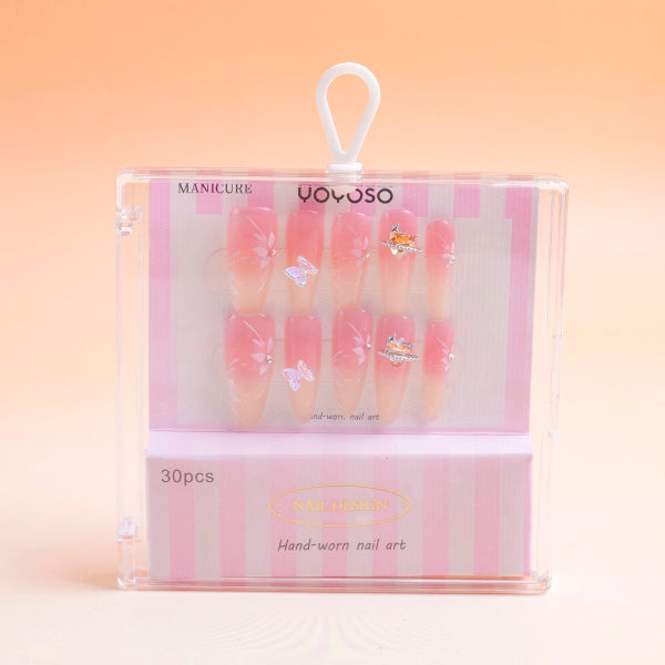 Sweet Promise Press-on Nails - Butterfly Girl, 30 pieces