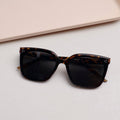 Leopard Print Square-Frame Ladies' Sunglasses