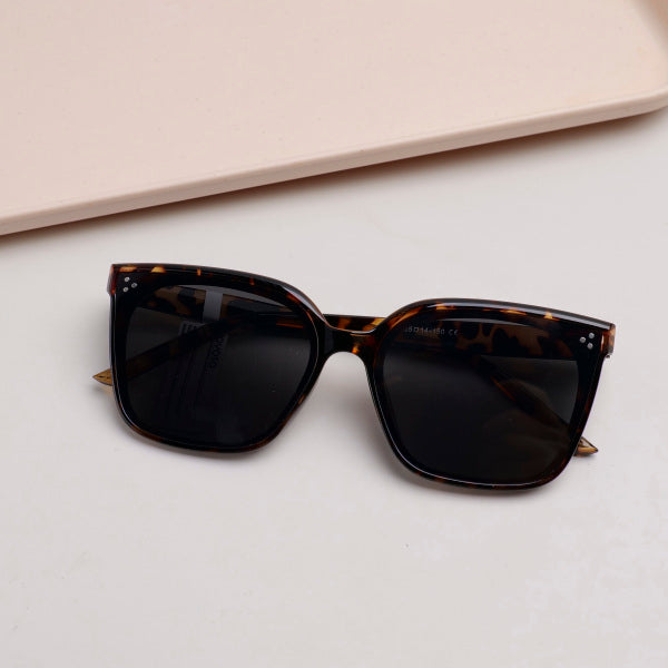 Leopard Print Square-Frame Ladies' Sunglasses