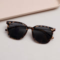 Checkered Ladies' Sunglasses - Leopard Print
