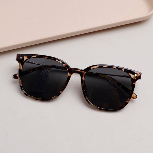 Checkered Ladies' Sunglasses - Leopard Print