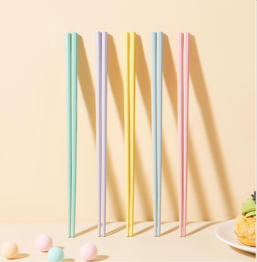 Octagonal Portioning Alloy Chopsticks Set (5 Pairs)