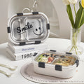 Smiling Face Stainless Steel Lunch Box (with Fork and Spoon)