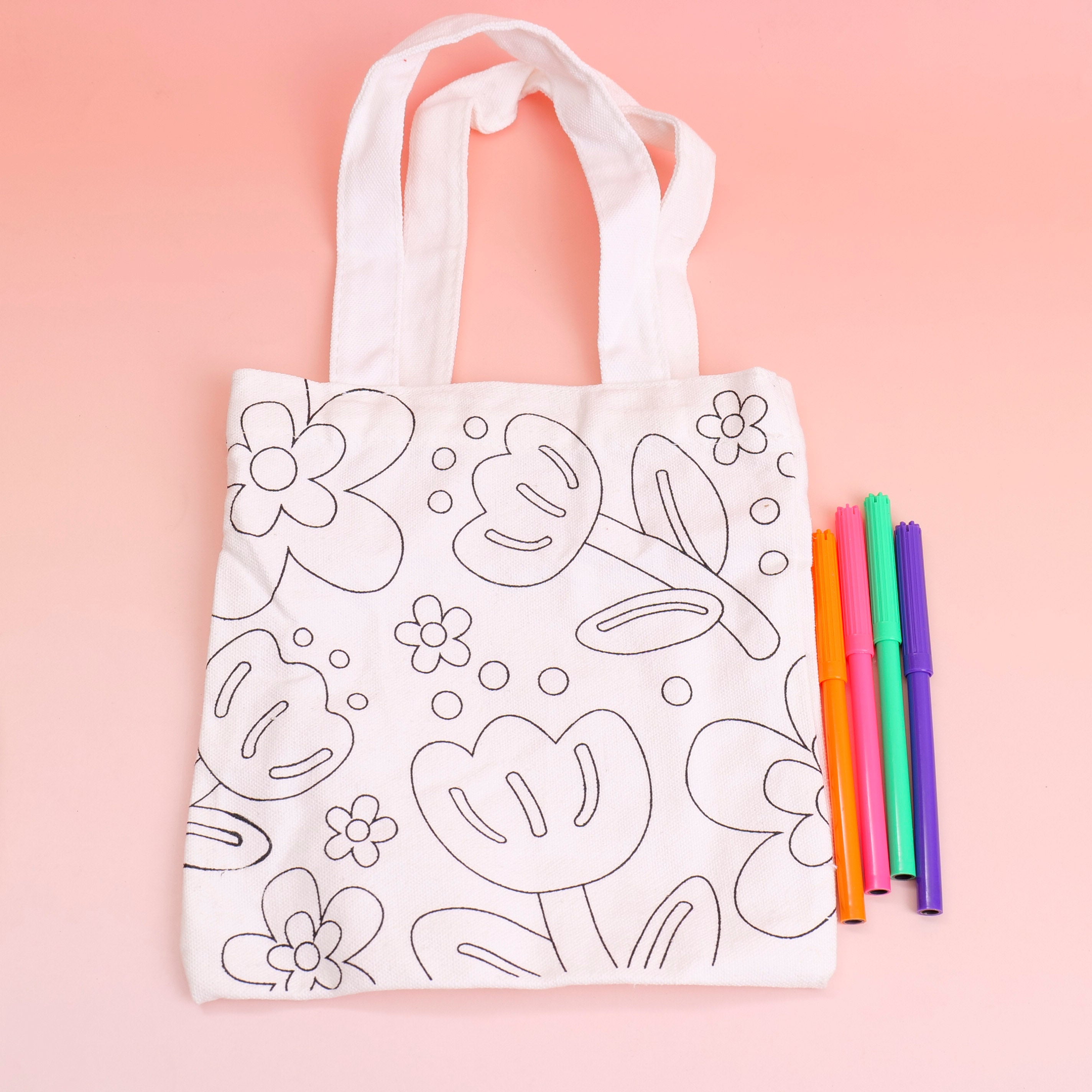 Dream Painting Flower Rhyme Creative Coloring Canvas Bag