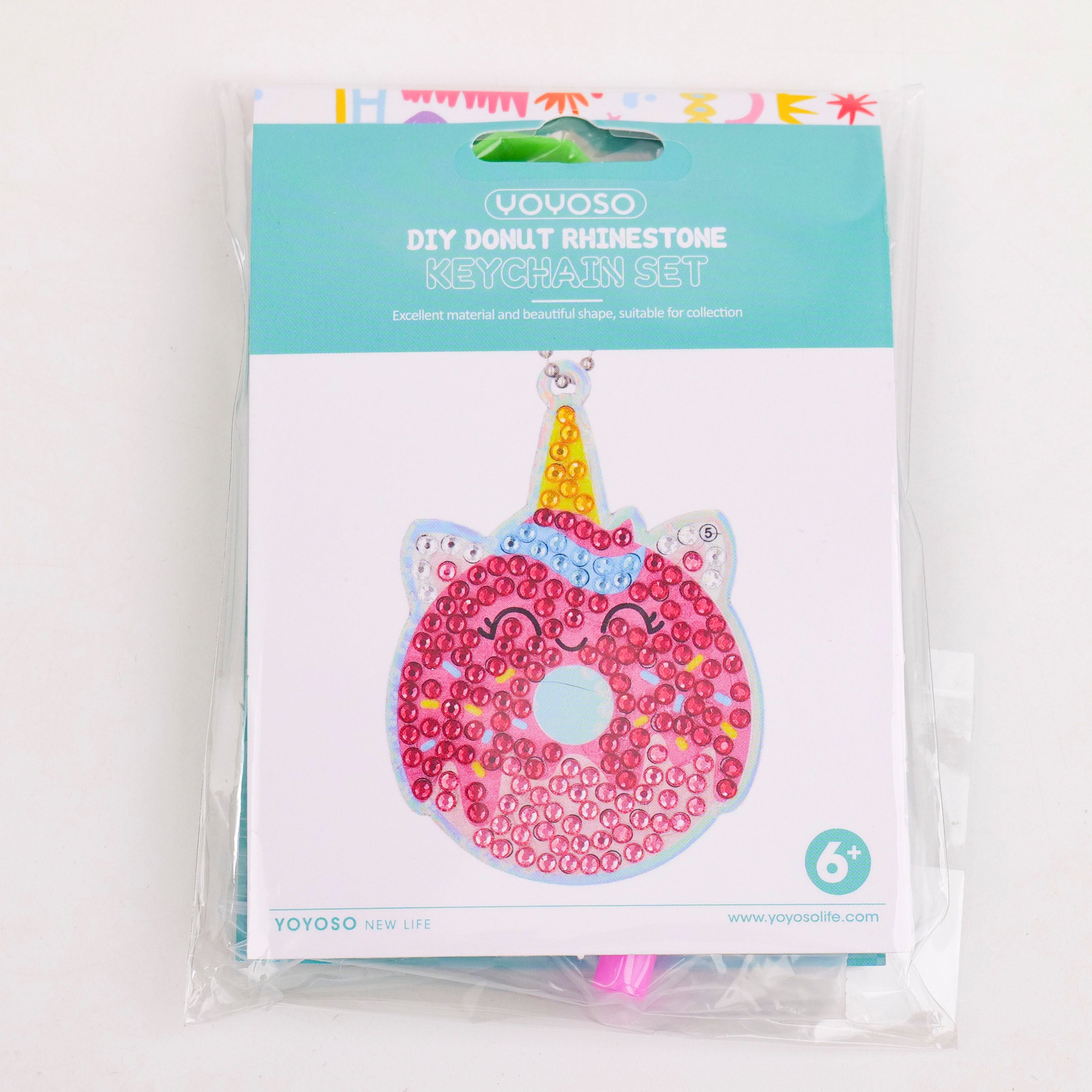 DIY Donut Rhinestone Keychain Set