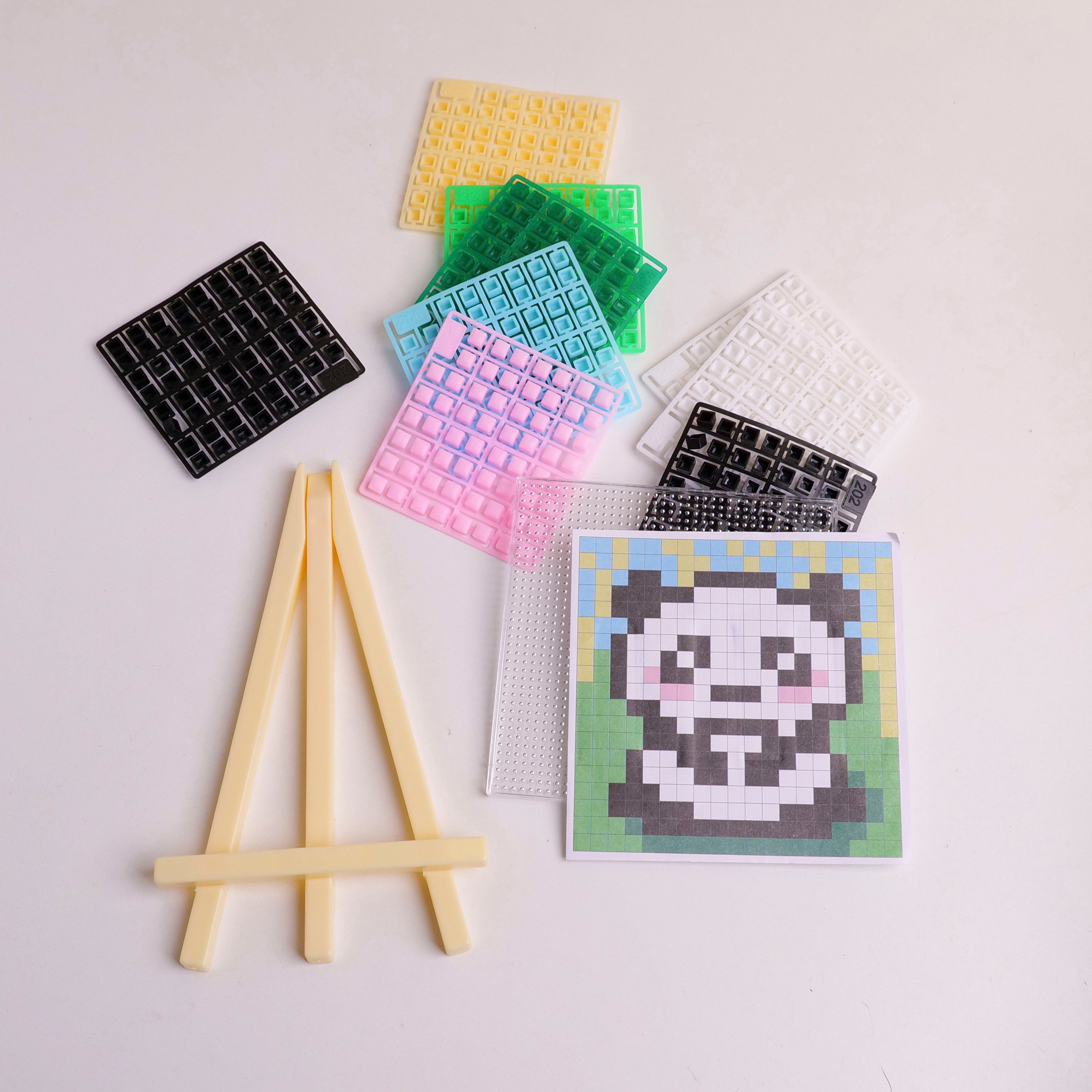 DIY Pixel Art Panda Ornament Set