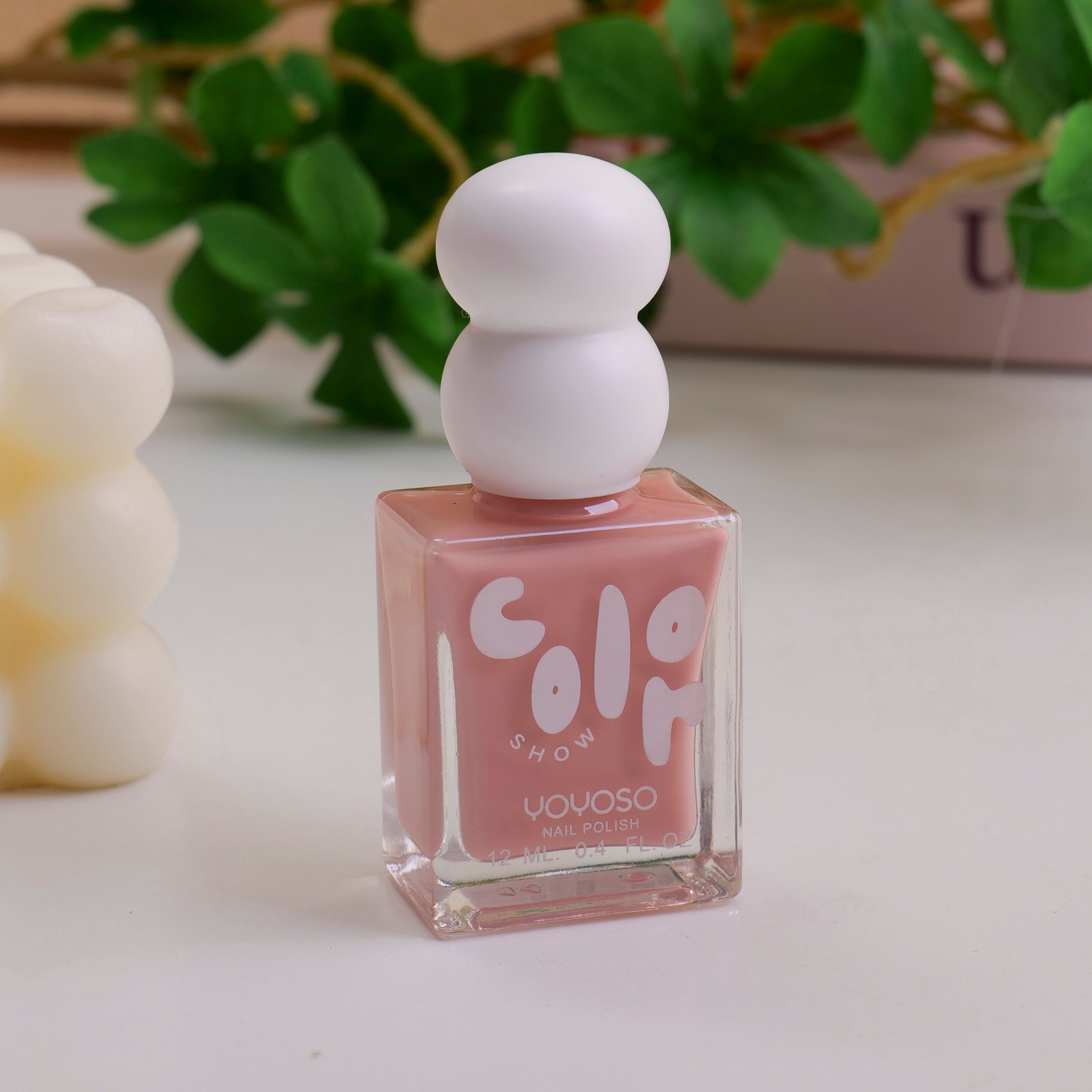 Cute Double-Ball Nail Polish - Light Beige