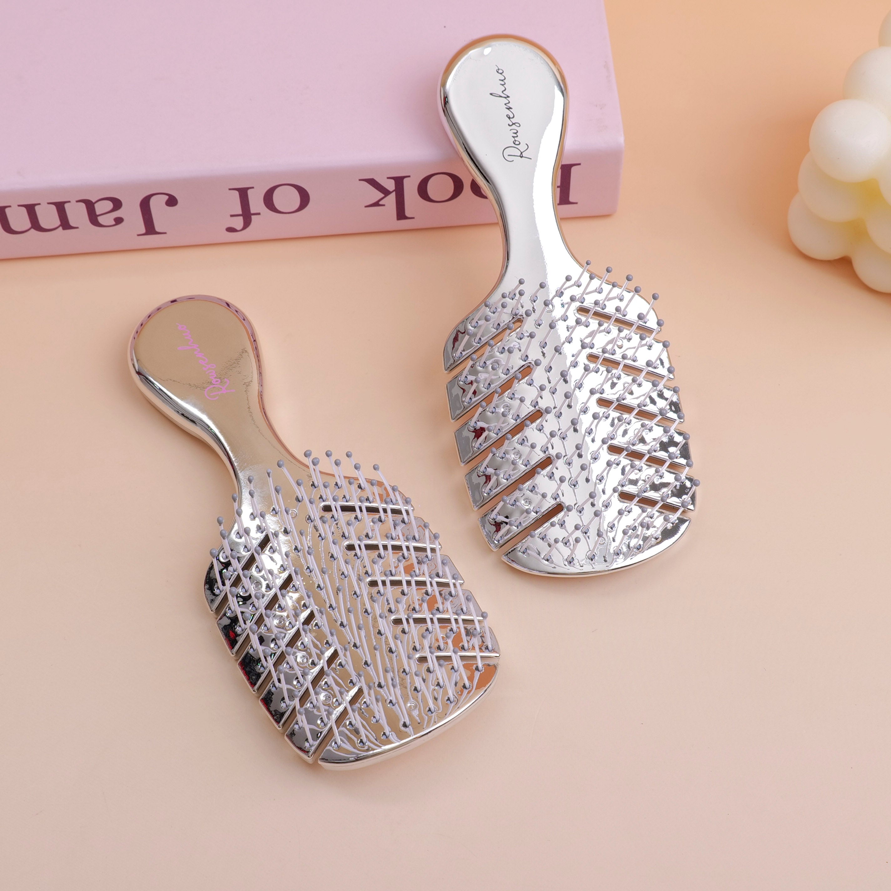 Electroplated Silver Series Dry and Wet Massage Comb