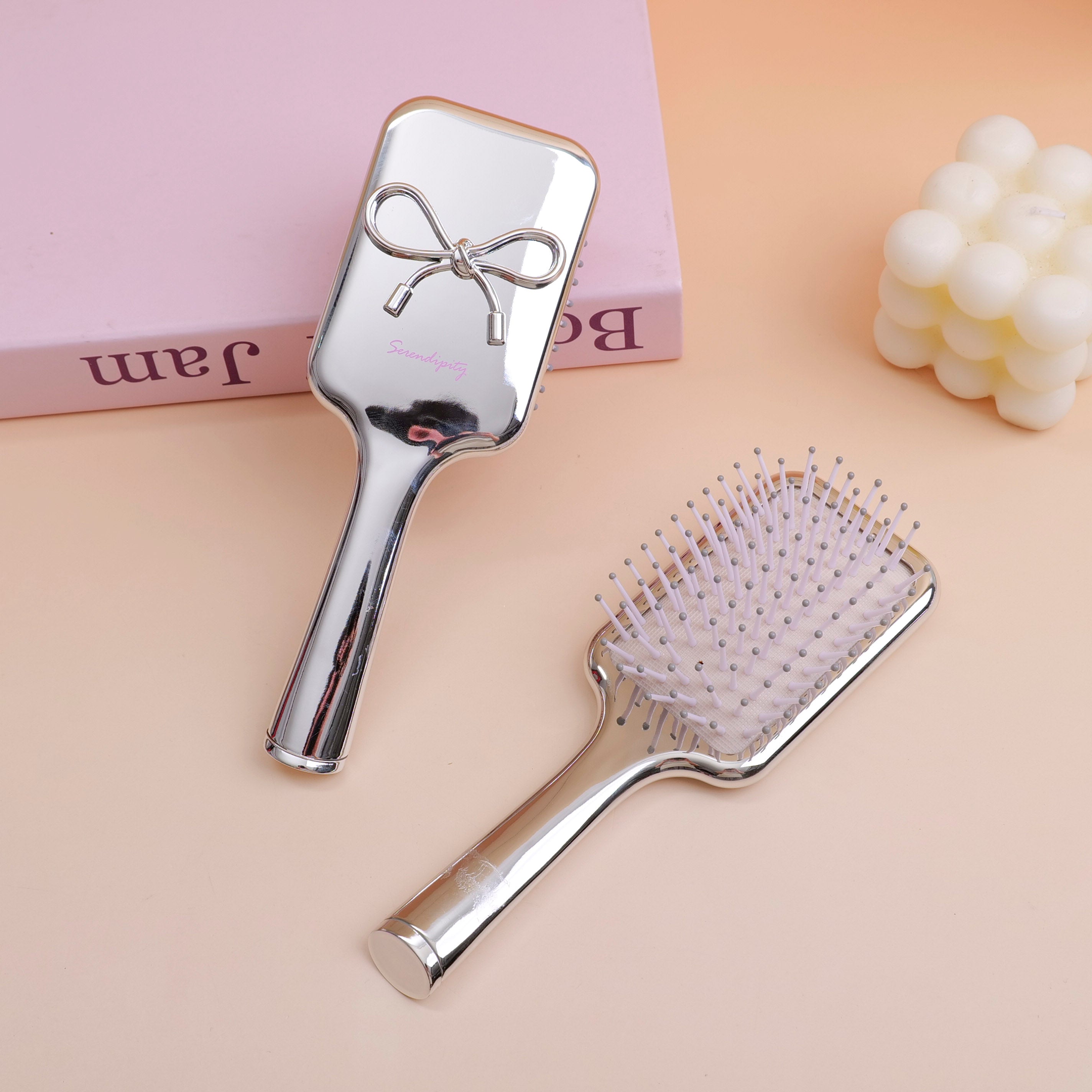 Electroplated Silver Series Large Square Air-Cushion Massage Comb
