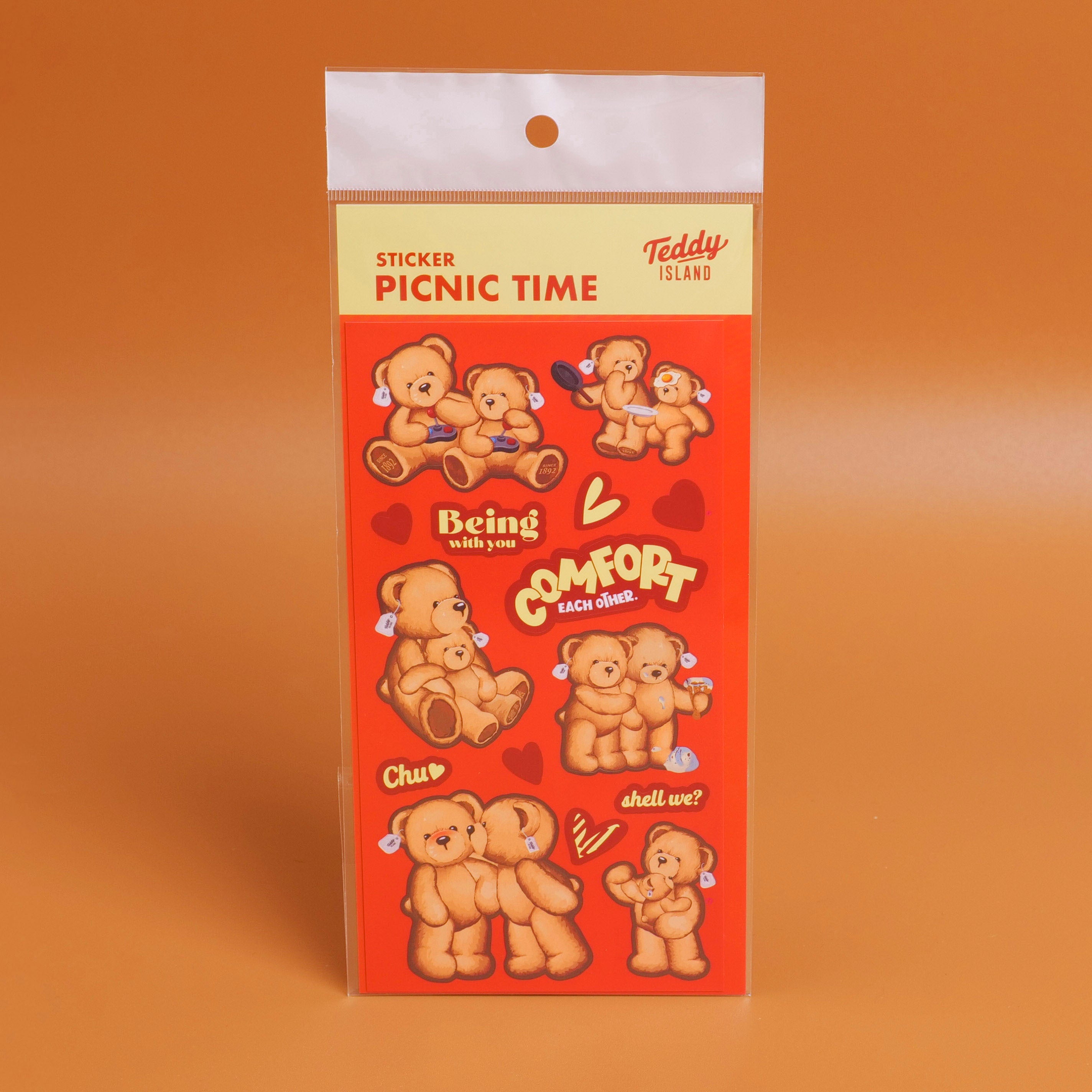 TEDDY ISLAND Series - Heart-shaped Stickers