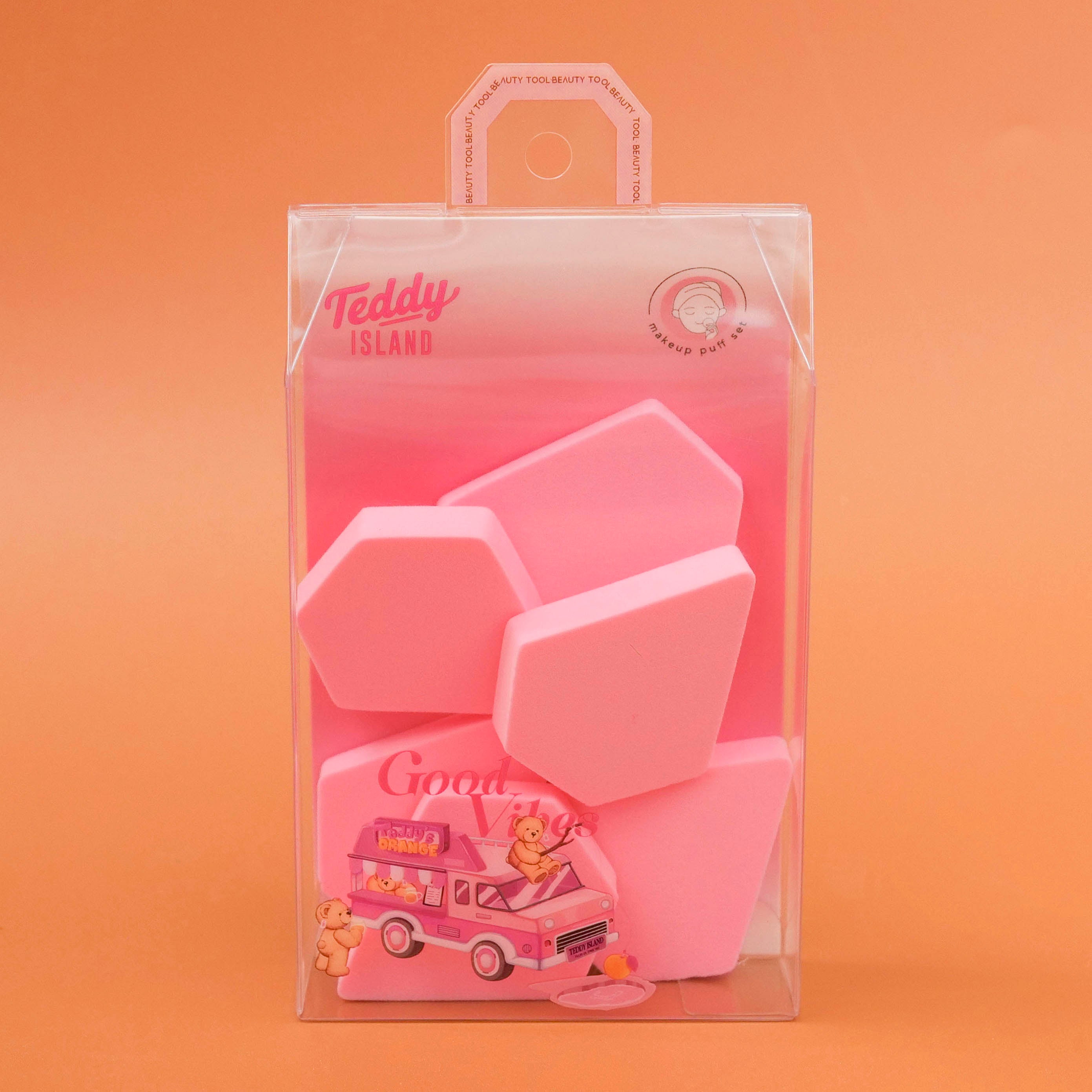 TEDDY ISLAND Series Dual-Use Makeup Powder Puff 6pcs Set