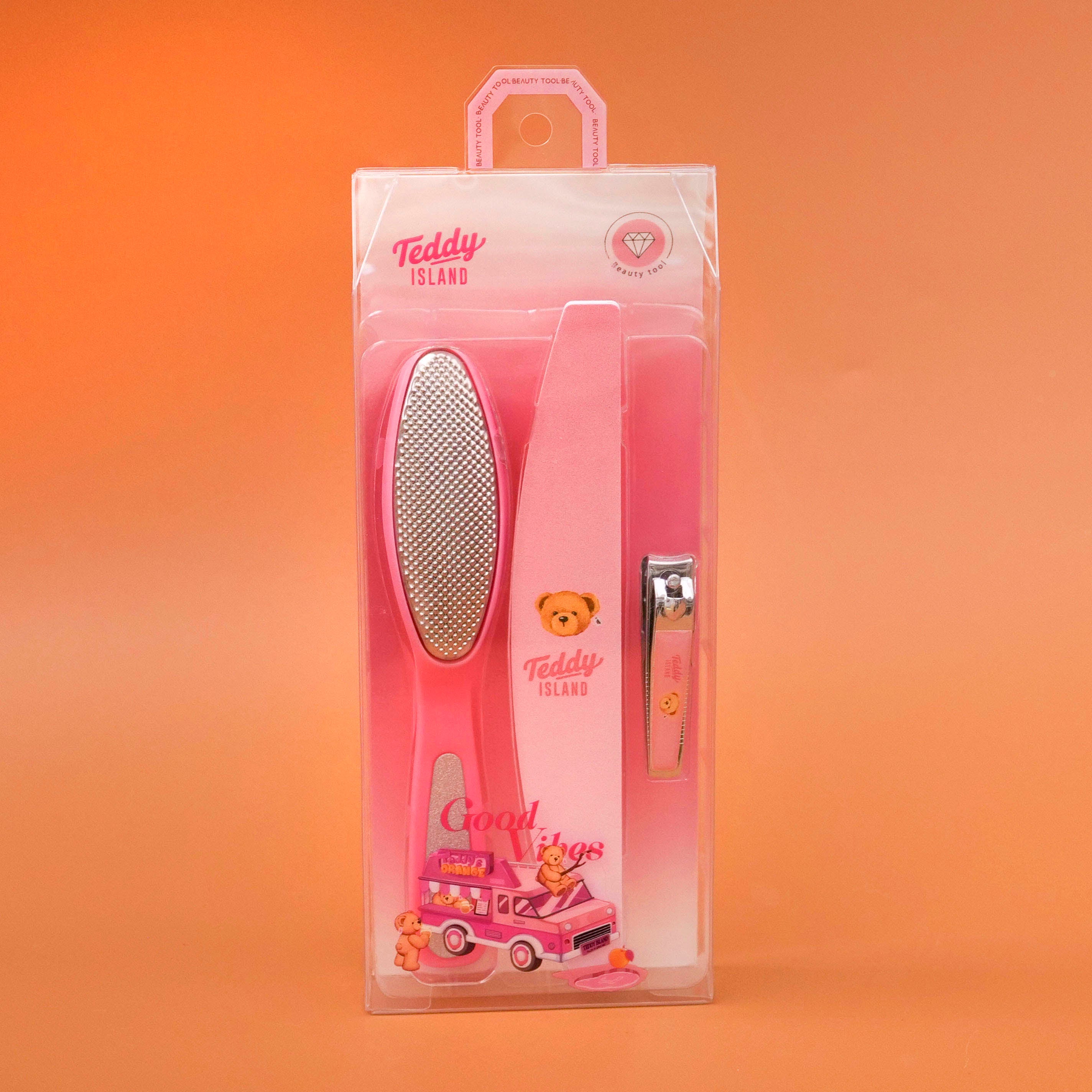 TEDDY ISLAND Series Nail-Care and Cuticle-Removal Combo 3pcs Set