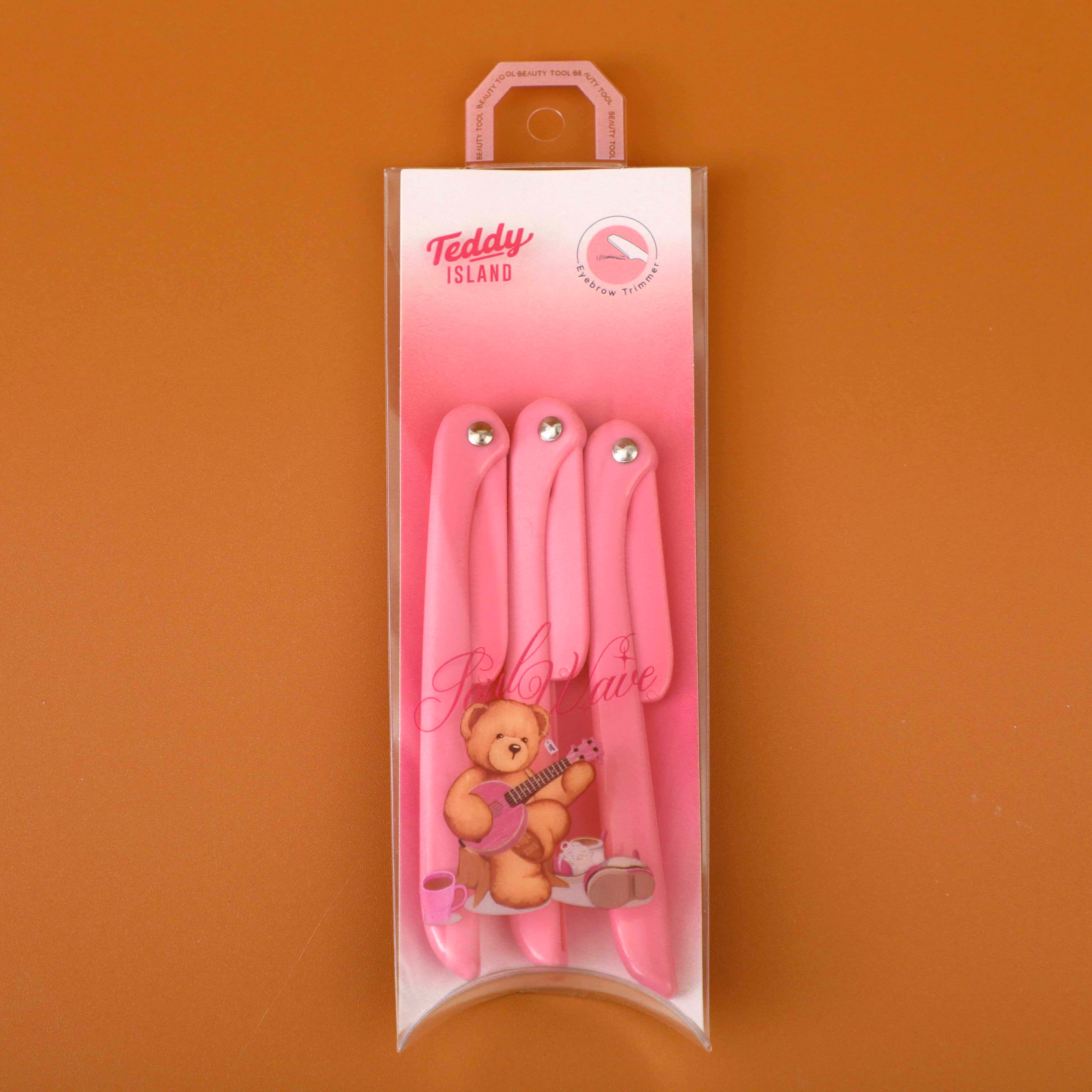 TEDDY ISLAND Series Non-Slip Folding Eyebrow Razor 3pcs Set