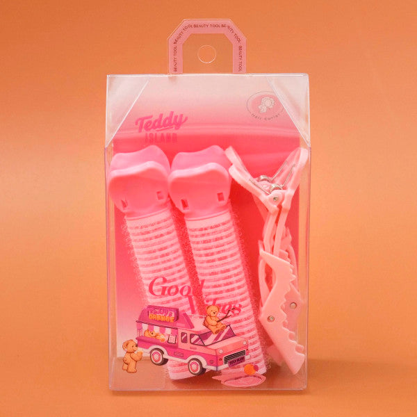 TEDDY ISLAND Series Puffy Hair Rollers 4pcs Set