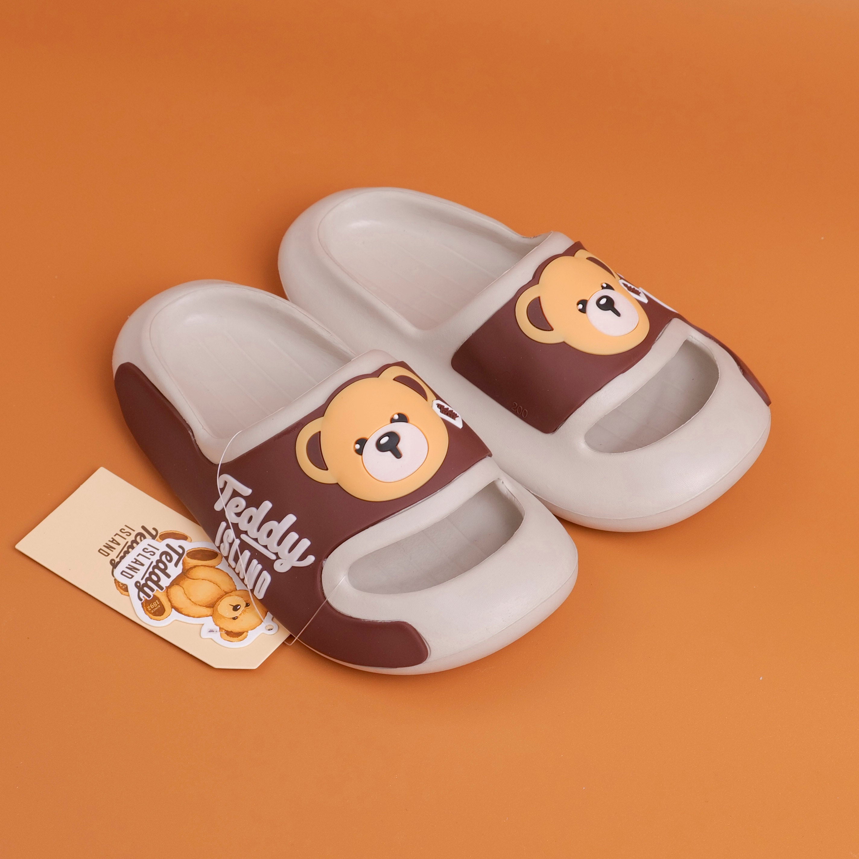 TEDDY ISLAND Series Children's Slippers Black Size 220