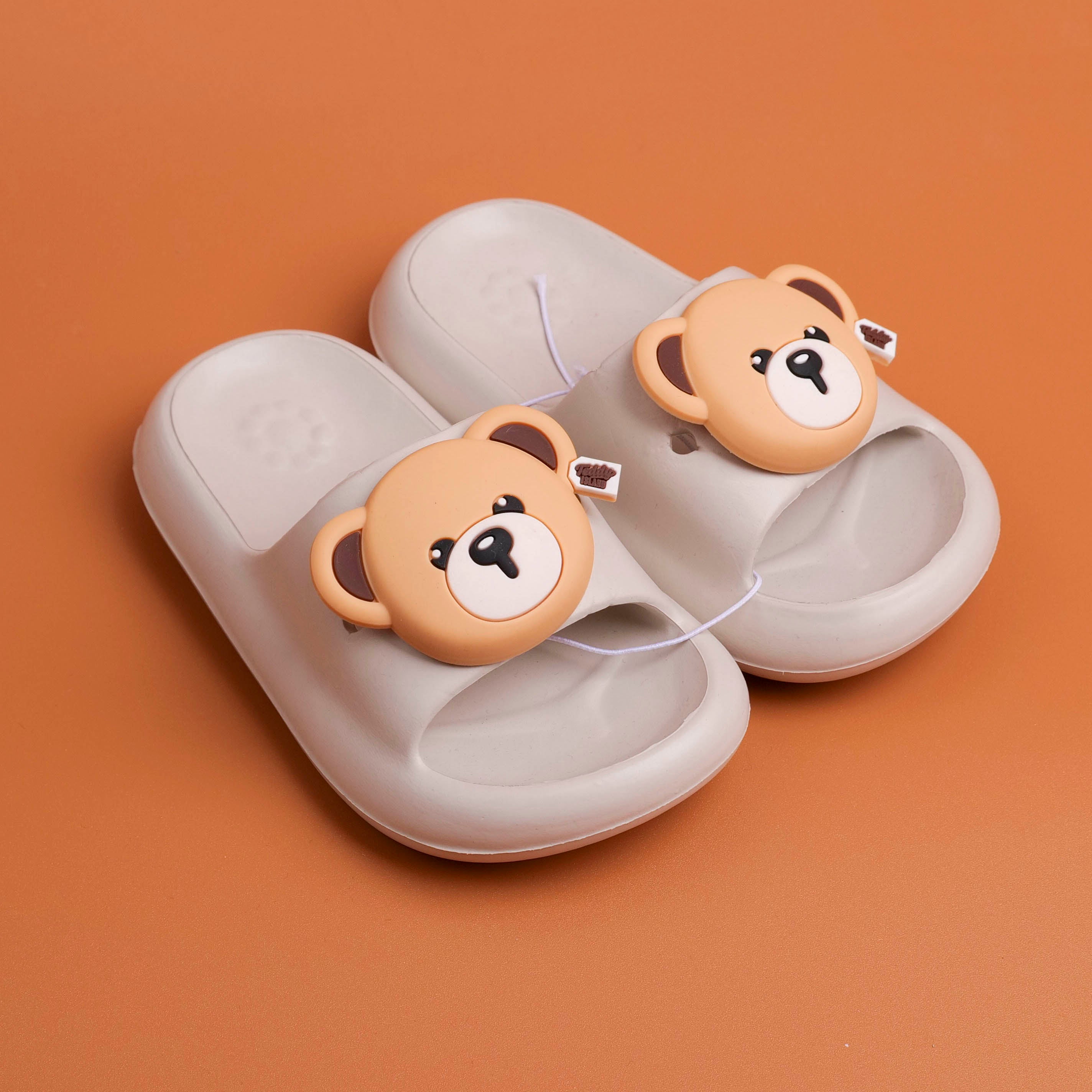 TEDDY ISLAND Series Simple Children's Slippers Beige Size 200