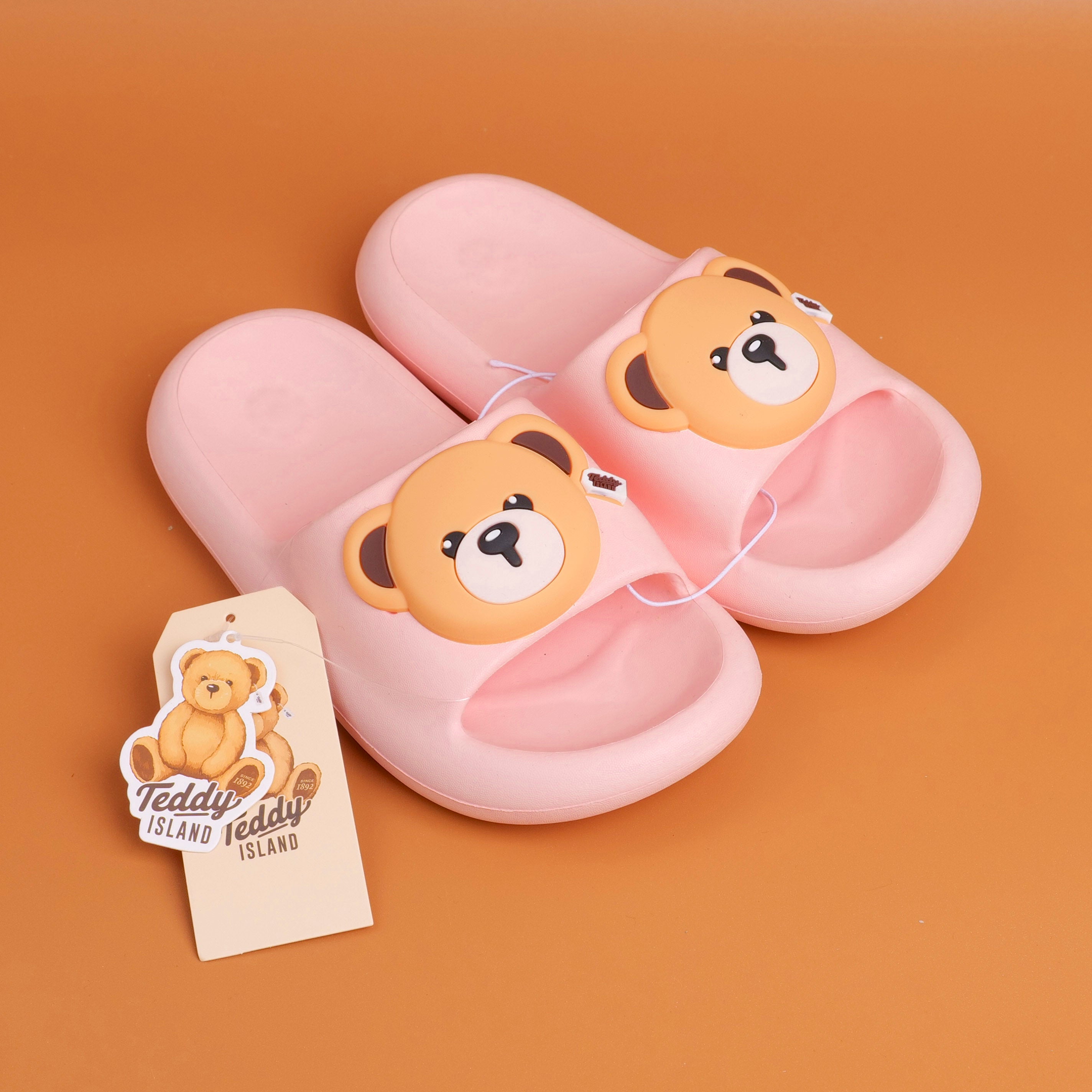 TEDDY ISLAND Series Simple Children's Slippers Pink Size 220