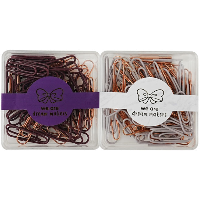 Acrylic Flat Box Business-colored Paper Clips (80 Pcs)