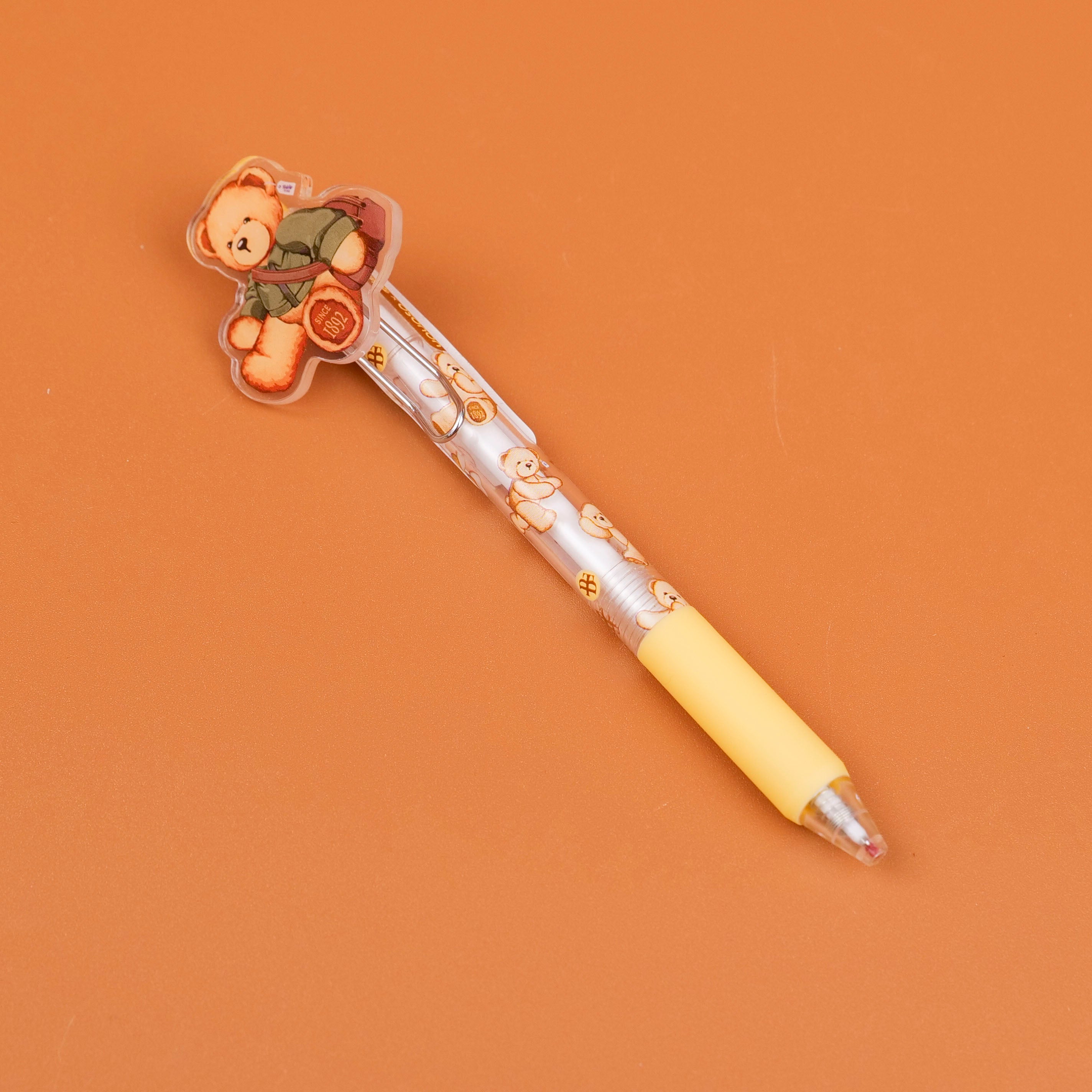 TEDDY ISLAND Series Beige Sticker Gel Pen - Blue Core