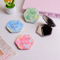 Oil Painting Butterfly Hexagonal Flocking Fashion Mirror