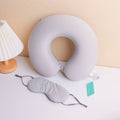 Milkshake Neck Pillow and Eye Mask Set - Gray