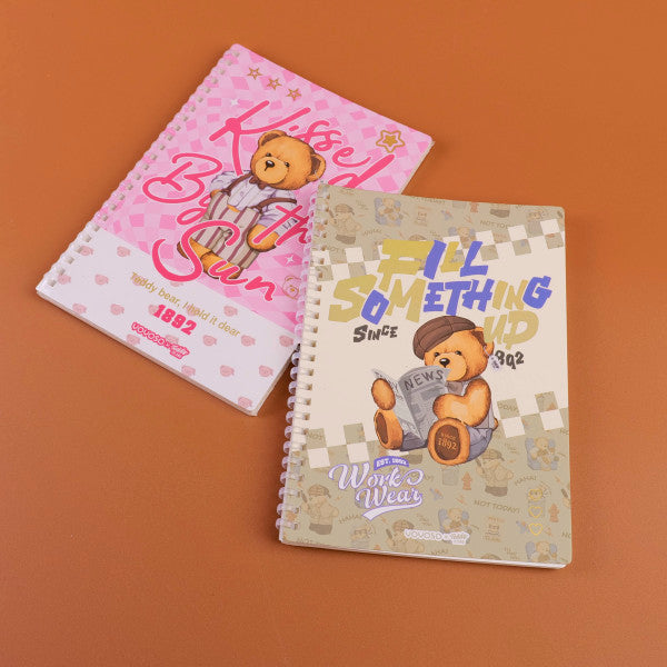 TEDDY ISLAND Series A5 Spiral Notebook k-Lined Inner Page 68PCS-2