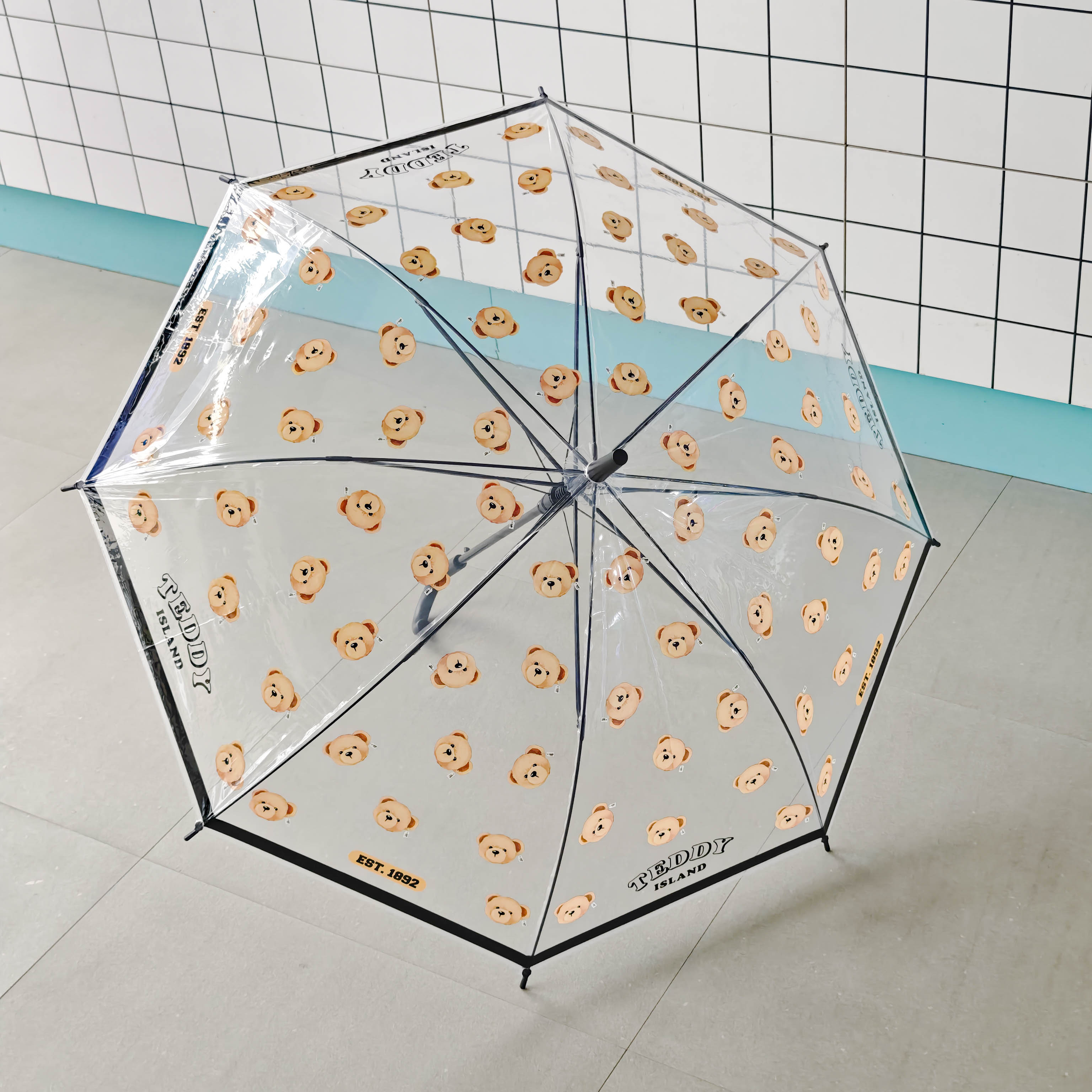 TEDDY ISLAND Series Straight Umbrella – Black
