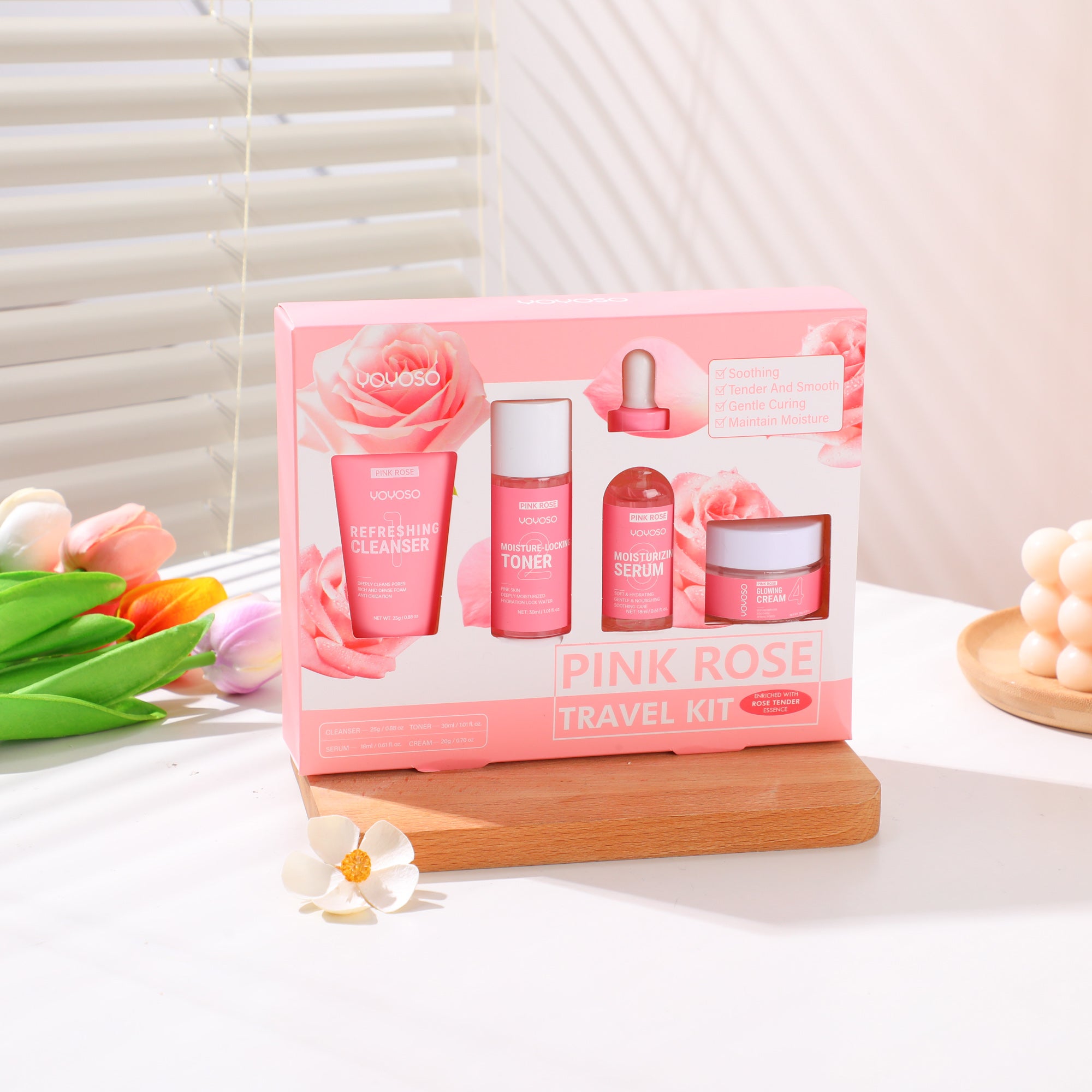 Fruit & Bloom Journey · Pink Rose Travel Kit
