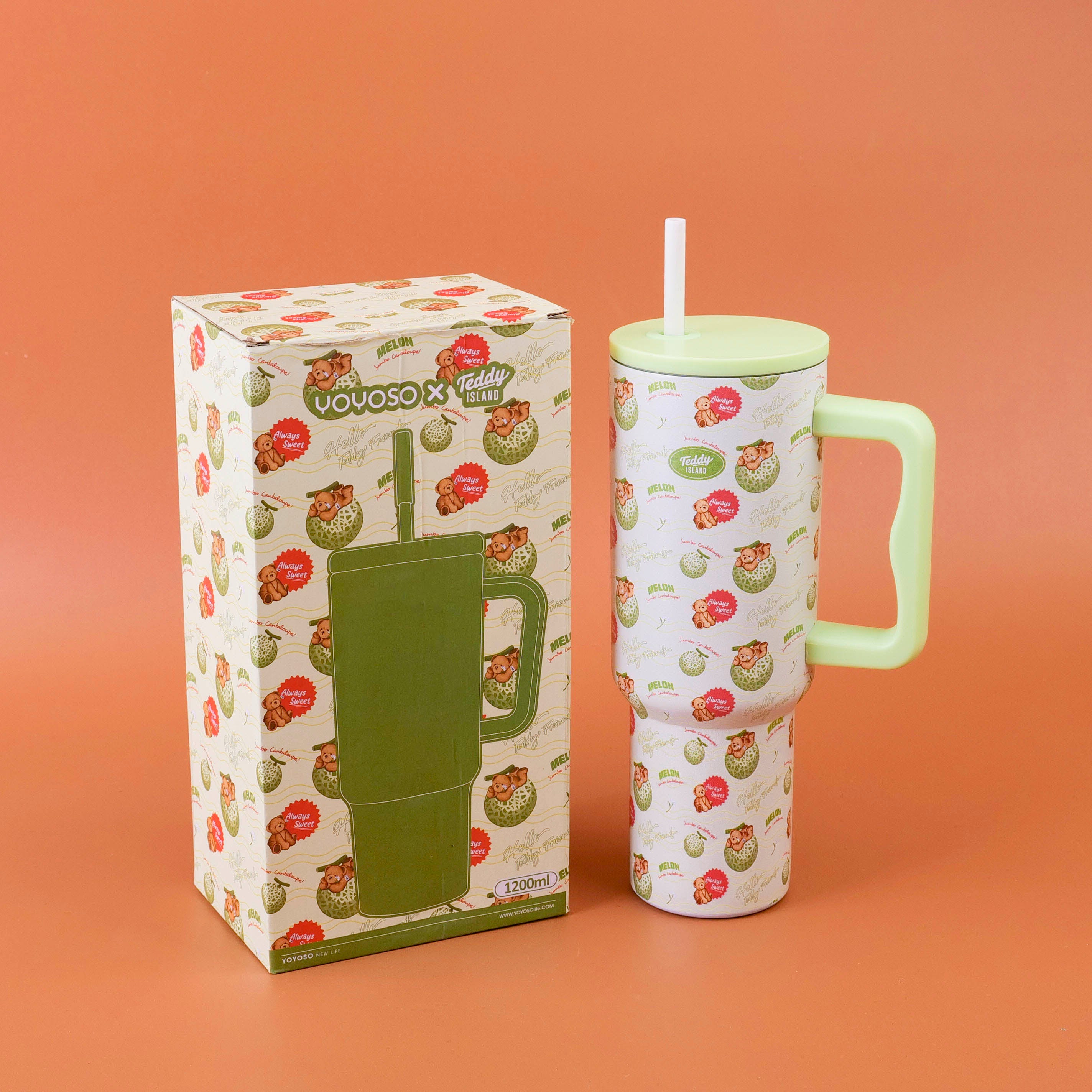 TEDDY ISLAND Series Large-capacity Thermos Cup Model B - 1.2L