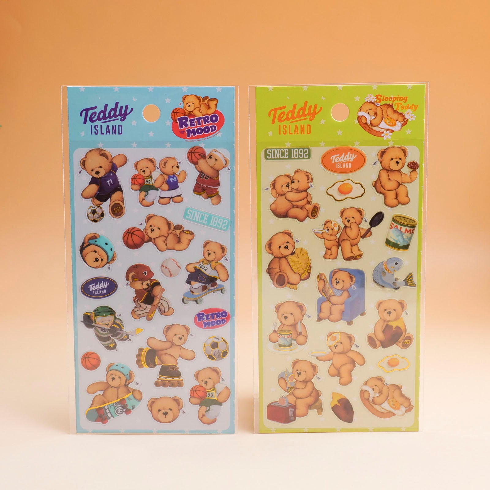 TEDDY ISLAND Series Hot Foil Sticker (Blue + Green)