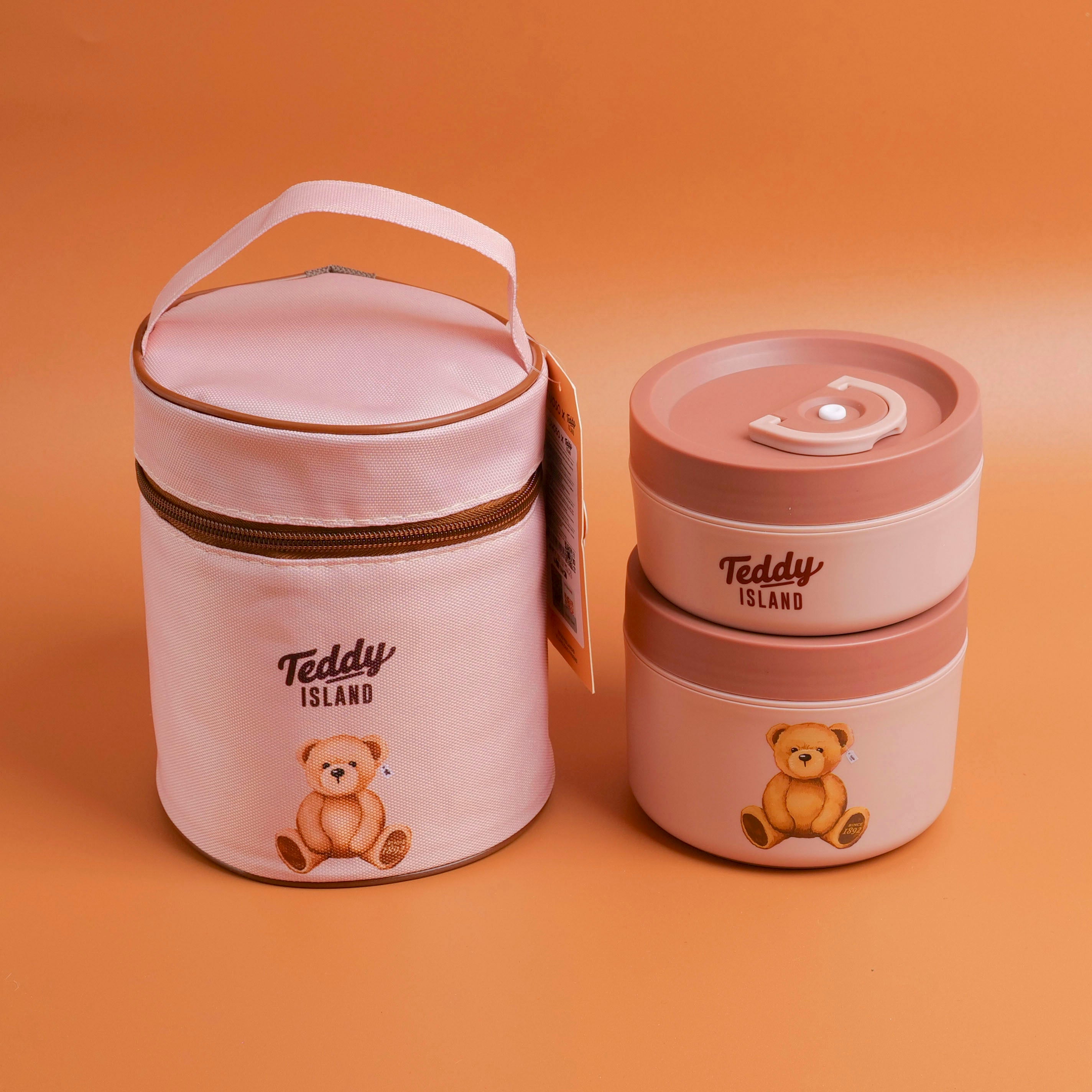 TEDDY ISLAND Series Three-piece Lunch Box Set - 400ml + 600ml Coffee