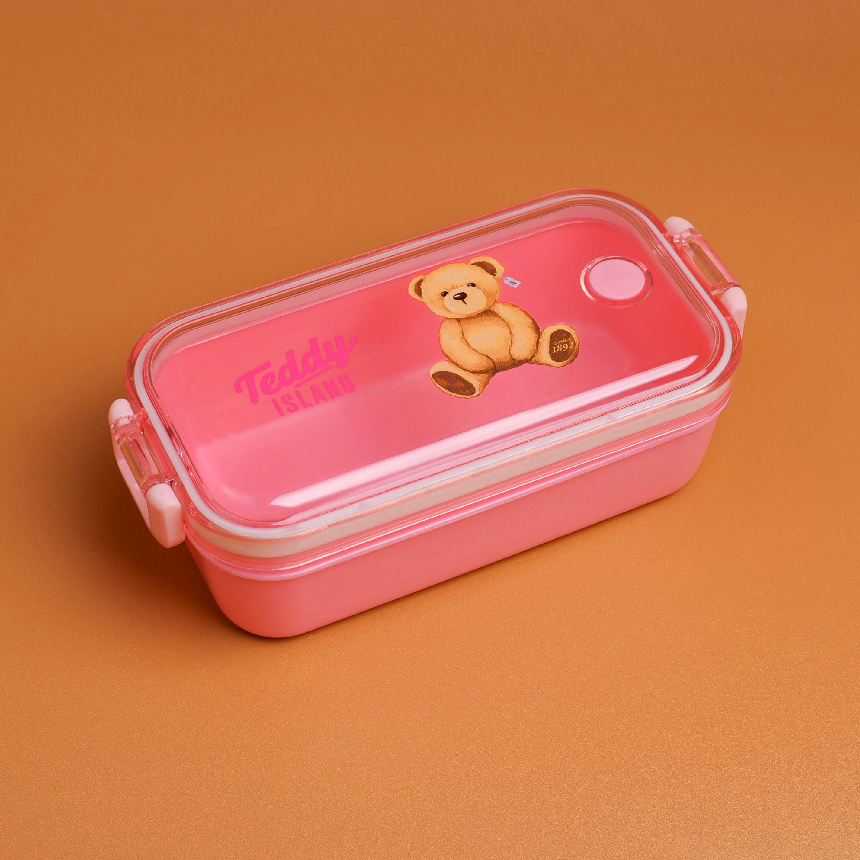 TEDDY ISLAND Lunch Box - 450ml Pink