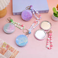 Hanging Glitter Round Mirror with Colorful Butterflies