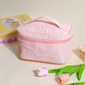 Butterfly cosmetic bag with lift-off lid design - pink