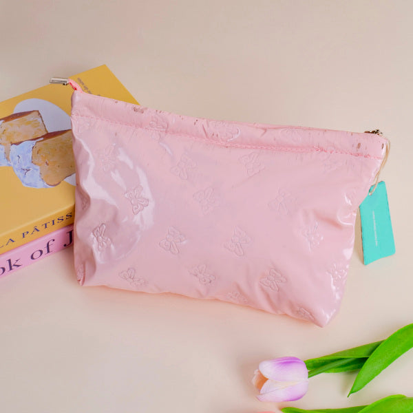 Butterfly clutch cosmetic bag – pink