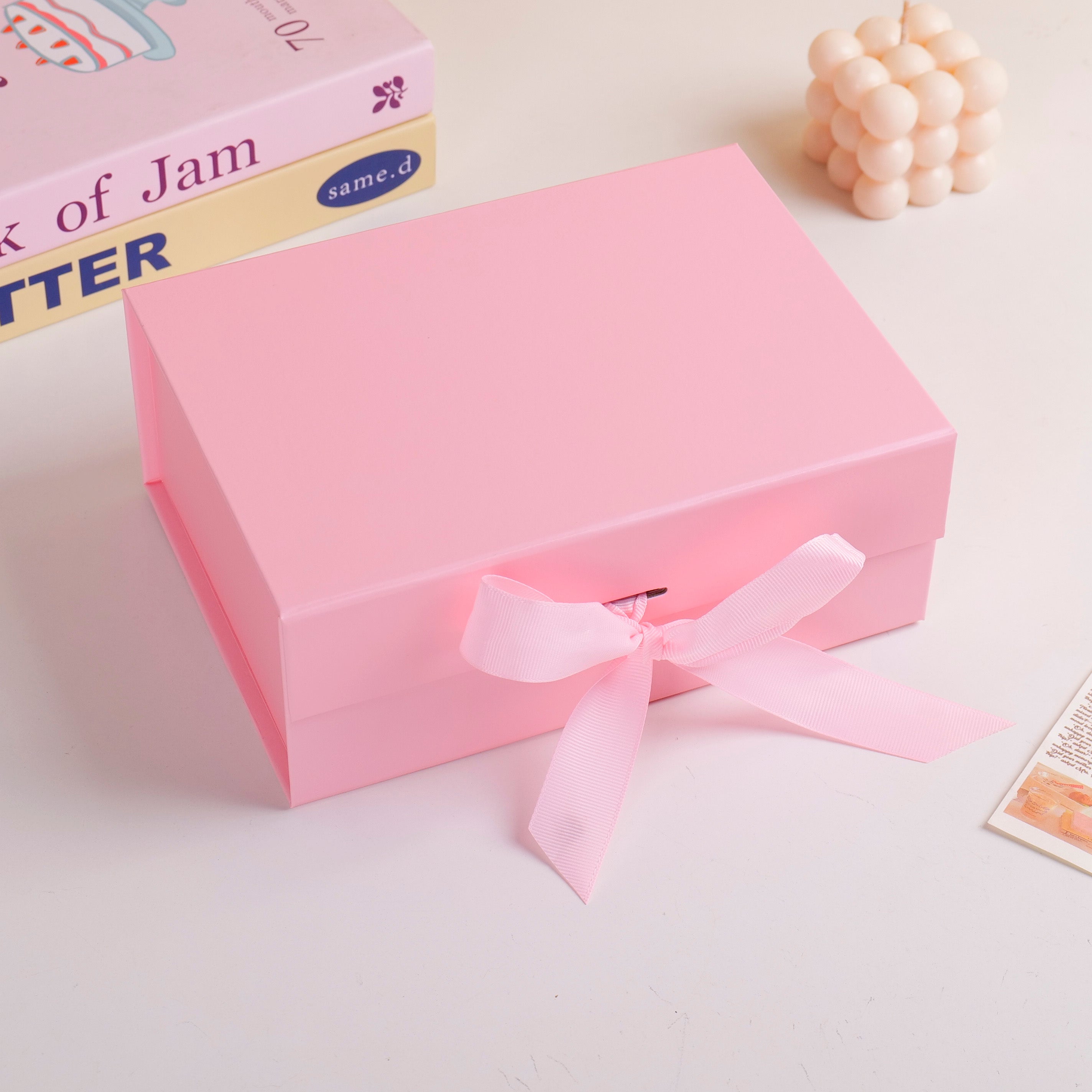 Foldable Ribbon Gift Box Small– Pink