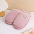 Women's Closed-Toe Slippers with Faux Leather Tag Pink 38–39