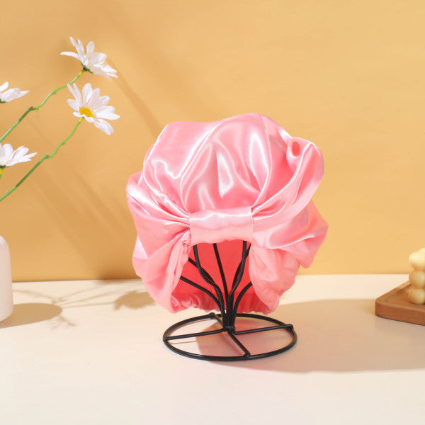 Bowknot Series - Hair Care Sleep Cap pink