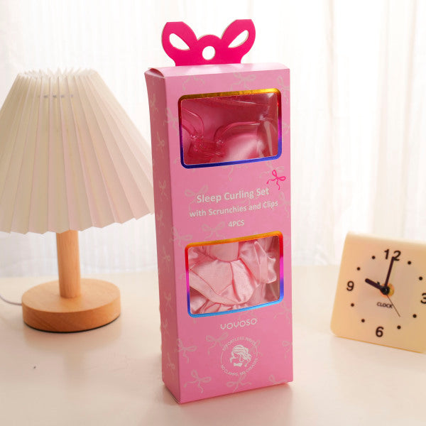 Bowknot Series - Sleep Curling Set with Scrunchies and Clips 4pcs